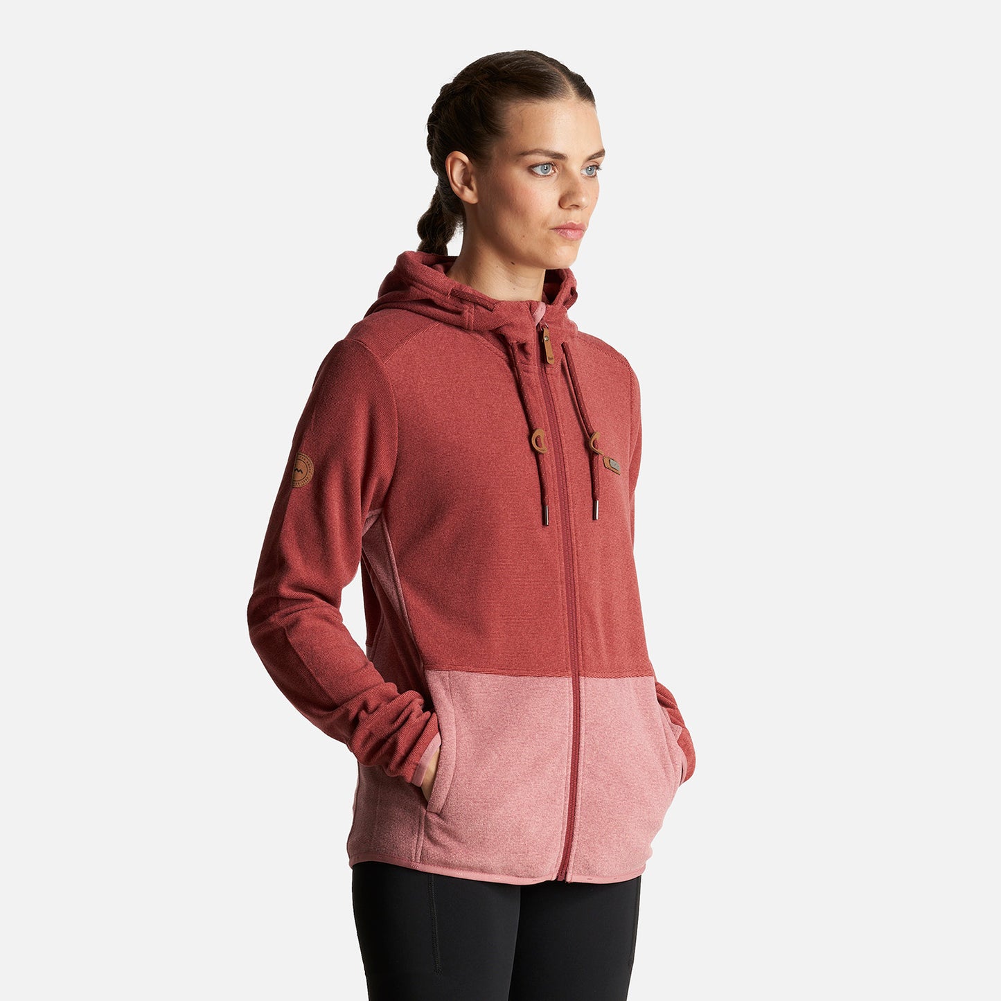 Poleron Mujer Stripes Nano-F Full Zip Hoody Ladrillo Lippi