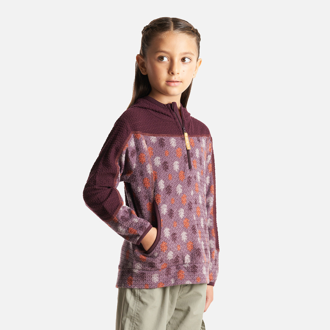 Poleron Niña Saltamontes Nano-F 14 Zip Hoody Print Burdeo Lippi