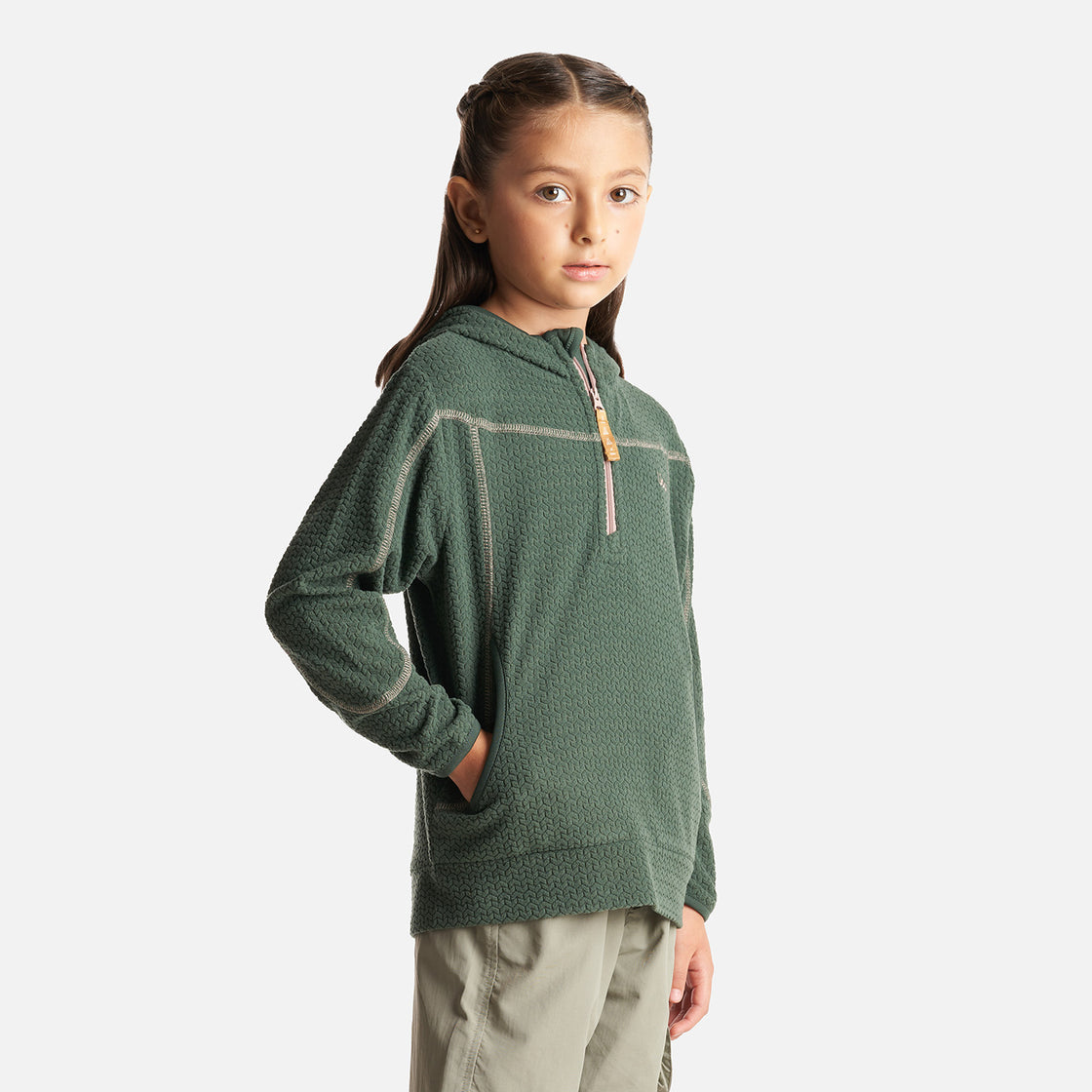 Poleron Niña Saltamontes Nano-F 14 Zip Hoody Verde Botella Lippi