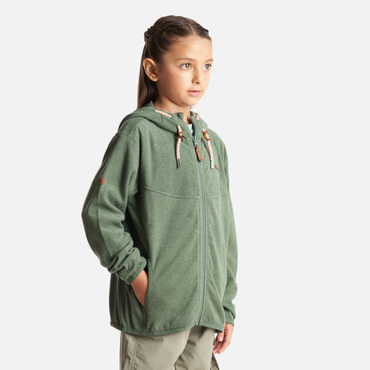 Poleron Niña Stripes Nano-F Full Zip Hoody Verde Botella Lippi