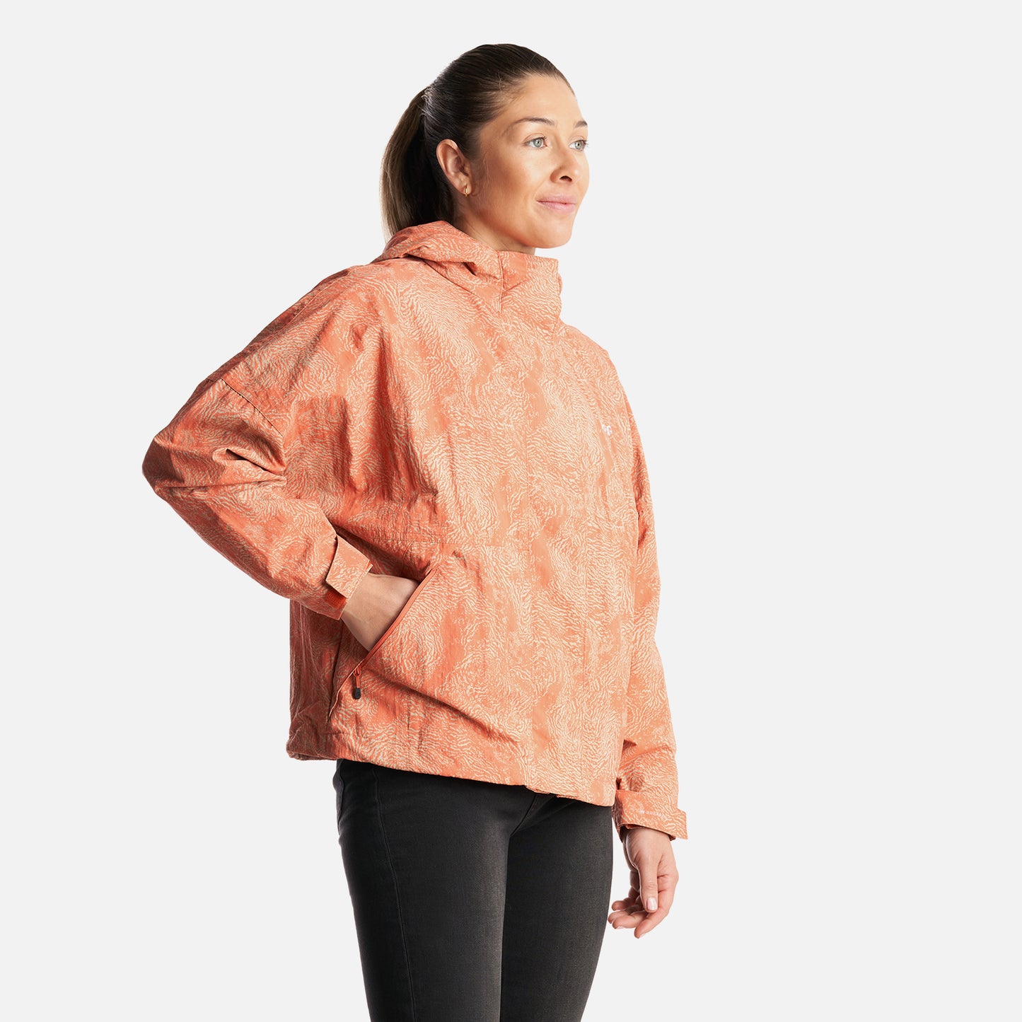 Chaqueta Mujer  CityMe WindBreaker Hoody Jacket Print Salmon Lippi