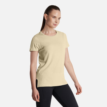 Polera Mujer  4 Run Seamless Trail Short Sleeve T-Shirt Amarillo Lippi