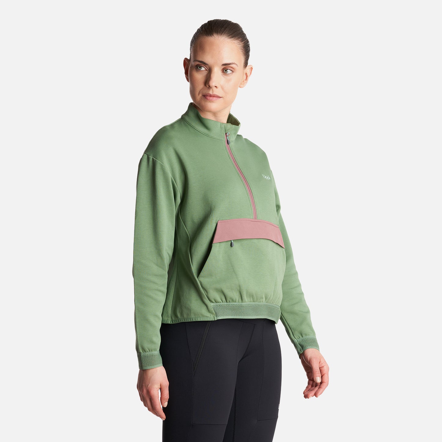 Poleron Mujer  DownStreet 1/4 Zip Sweatshirt Verde Claro Lippi