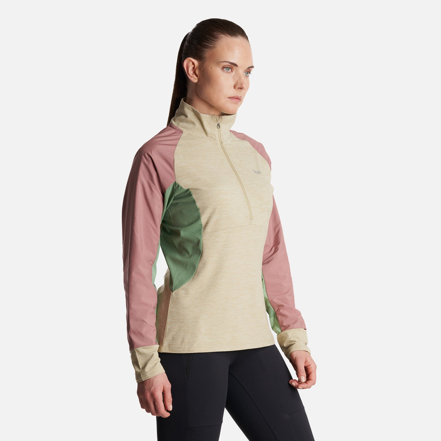 Poleron Mujer  Egger 1/4 Zip Melange Beige Lippi