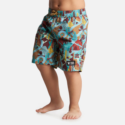 Traje de Baño Niño Bombita Print Turquesa Haka Honu