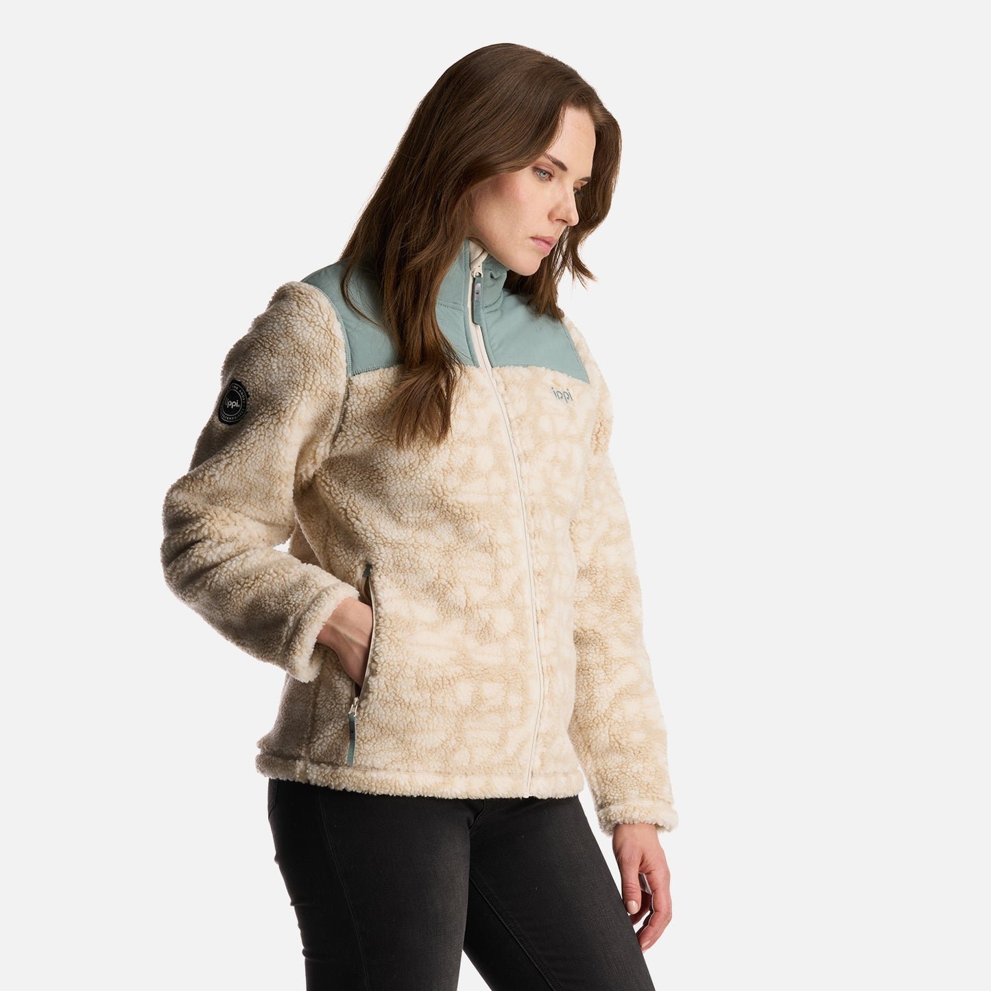 Chaqueta Mujer Glaciar Sherpa Pro Jacket Print Crema Lippi