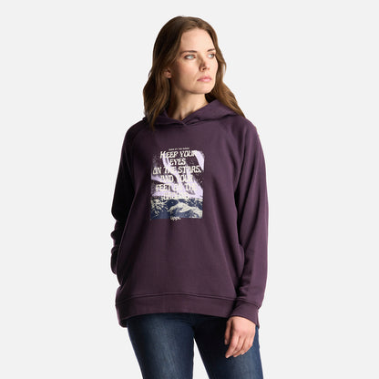 Poleron Mujer Insigne Hoody Sweatshirt Front Print Morado Oscuro Lippi