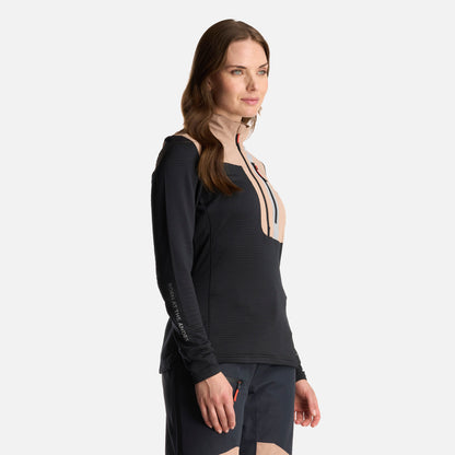 Poleron Mujer Karova Nano F 1/4 Zip Negro Lippi