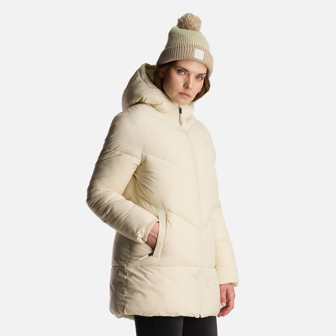 Chaqueta Mujer Long Line Steam Pro Hoody Jacket Crema Lippi