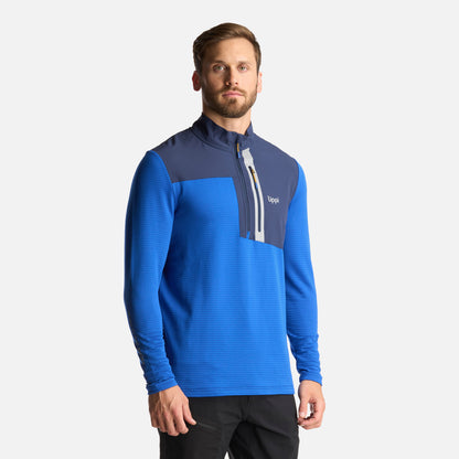 Poleron Hombre Karova Nano F 1/4 Zip Azul Lippi