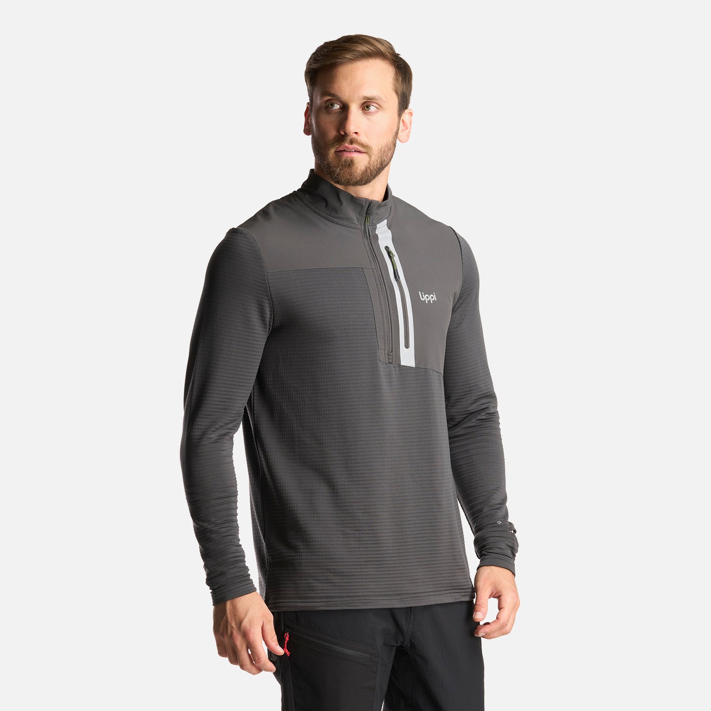 Poleron Hombre Karova Nano F 1/4 Zip Grafito Lippi