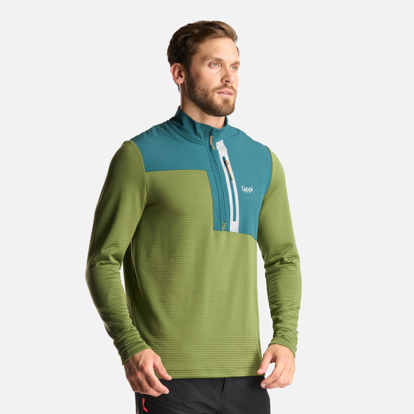 Poleron Hombre Karova Nano F 1/4 Zip Verde Lippi