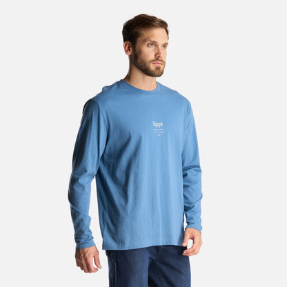 Polera Hombre Logo Lippi Long Sleeve T-Shirt Azul Grisaceo Lippi