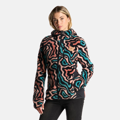 Poleron Mujer Calur-oso Print Negro Haka Honu