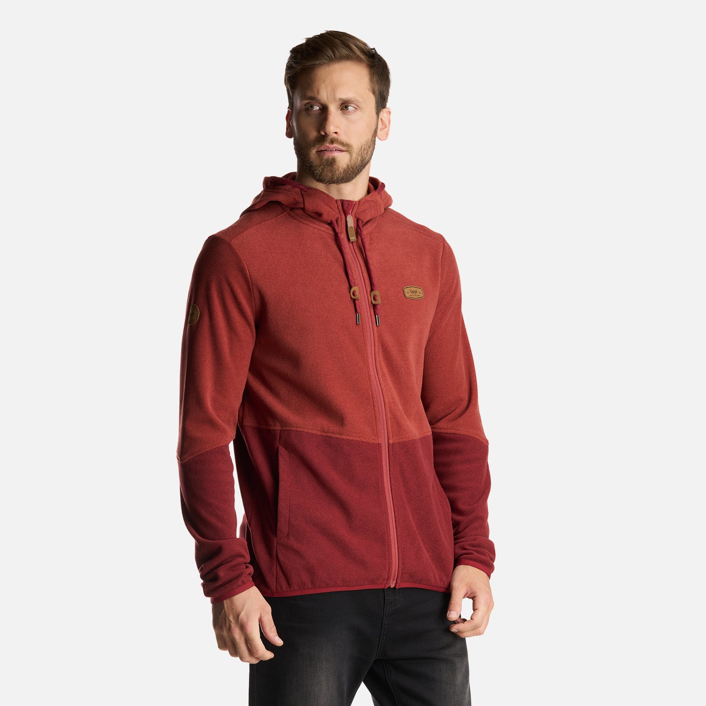 Poleron Hombre Stripes Nano-F Full Zip Hoody Burdeo Lippi