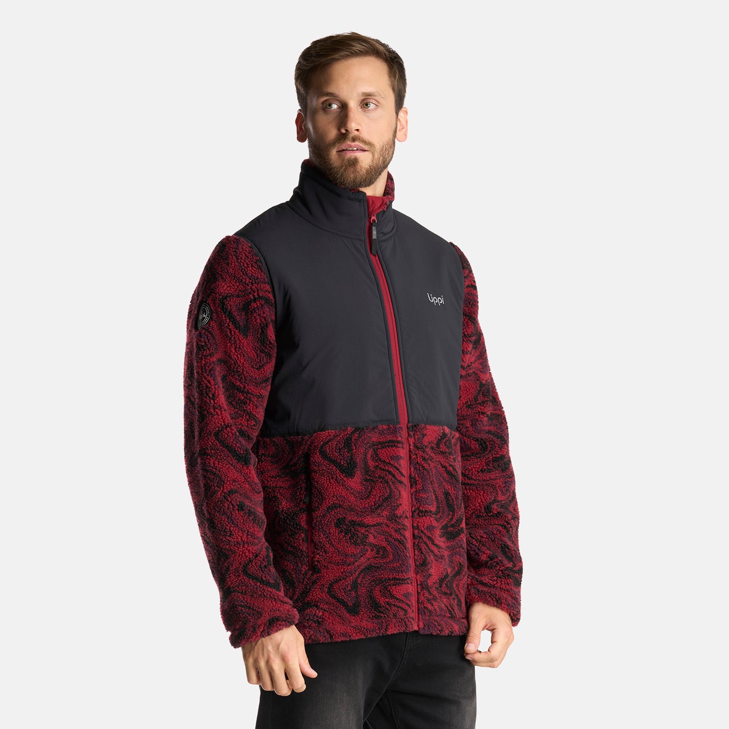 Chaqueta Hombre Glaciar Sherpa-Pro Jacket Print Burdeo Lippi