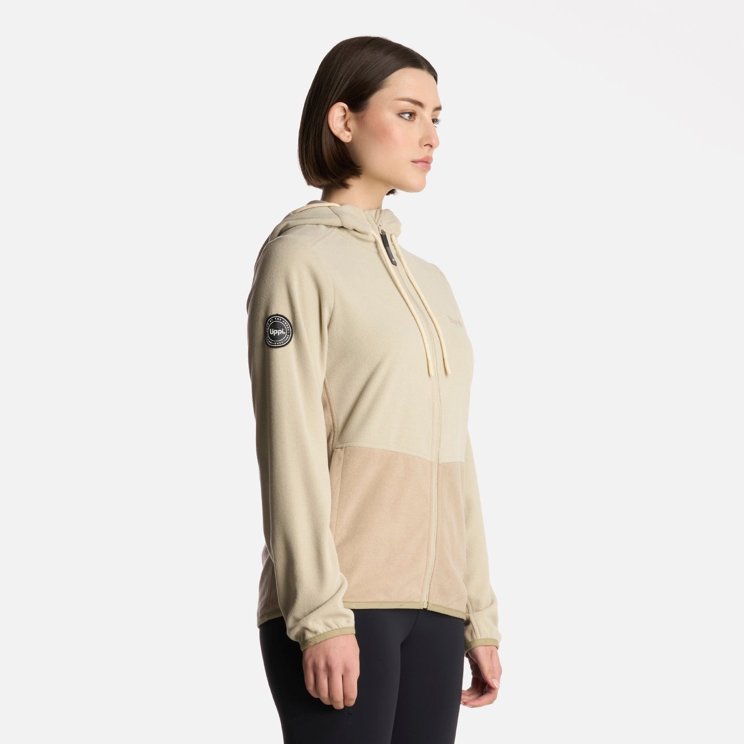 Polerón Mujer Stripes Nano-F Full Zip Hoody Beige Lippi