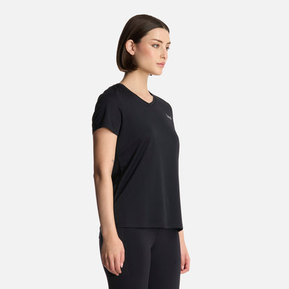 Polera Mujer Core V-Neck Q-Dry T-Shirt Negro Lippi