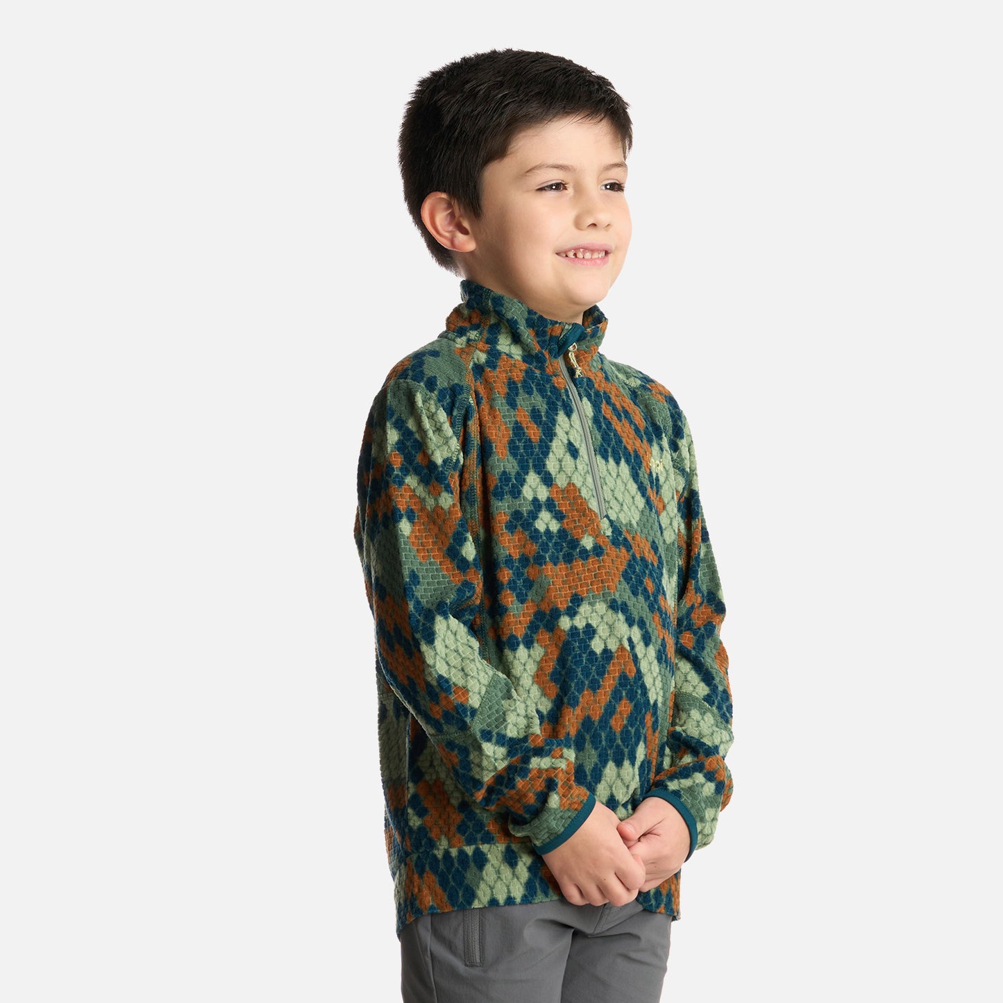 Polerón Niño Saltamontes Nano-F 14 Zip Print Verde Lippi