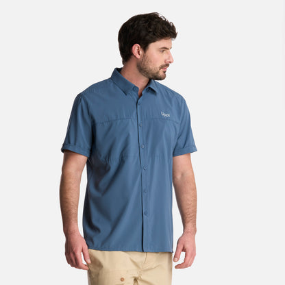 Camisa Hombre Wallace Short Sleeve Q-dry Shirt Azul Piedra Lippi