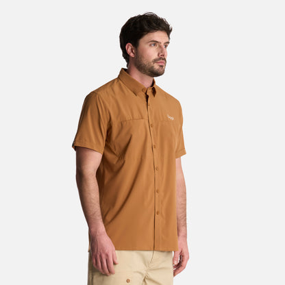 Camisa Hombre Wallace Short Sleeve Q-dry Shirt Camel Lippi