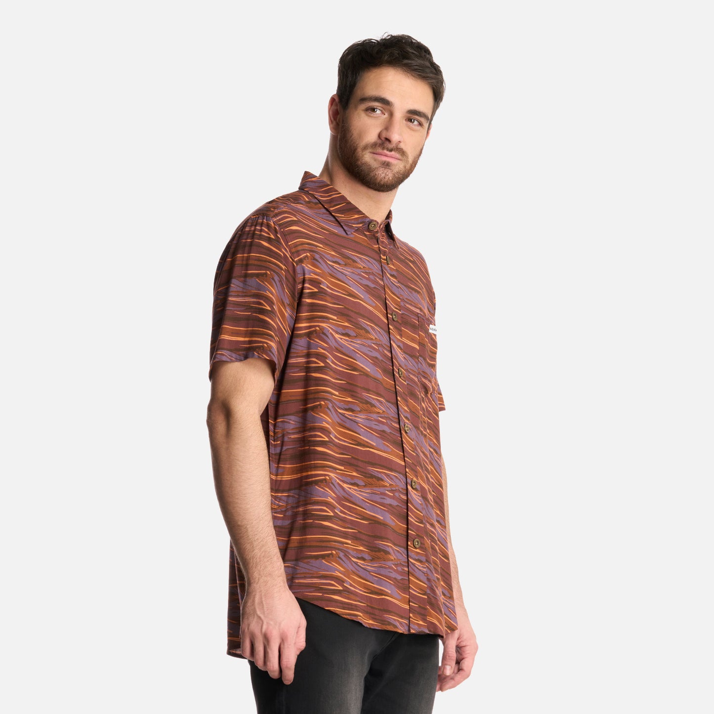 Camisa Hombre Anameizon Print Vino Haka Honu