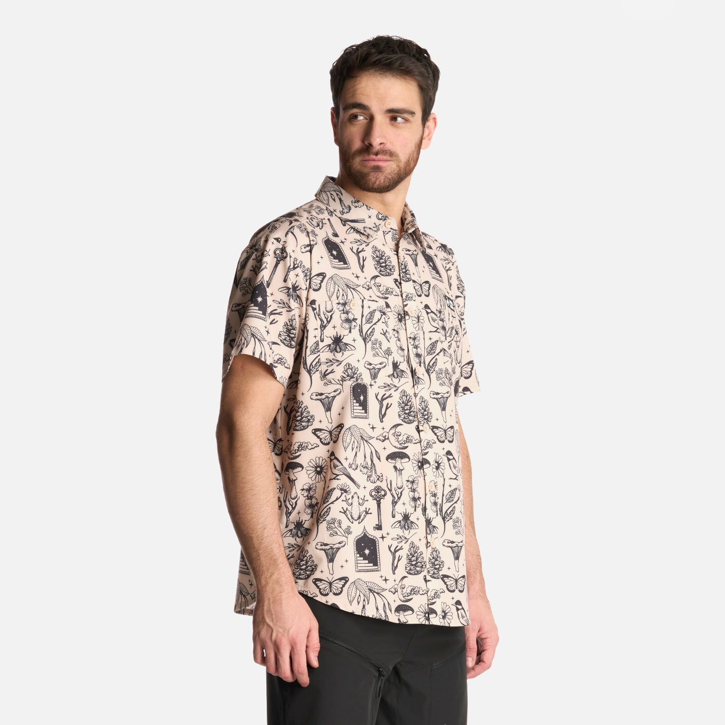 Camisa Hombre Cumbre Manga Corta Print Crudo Haka Honu