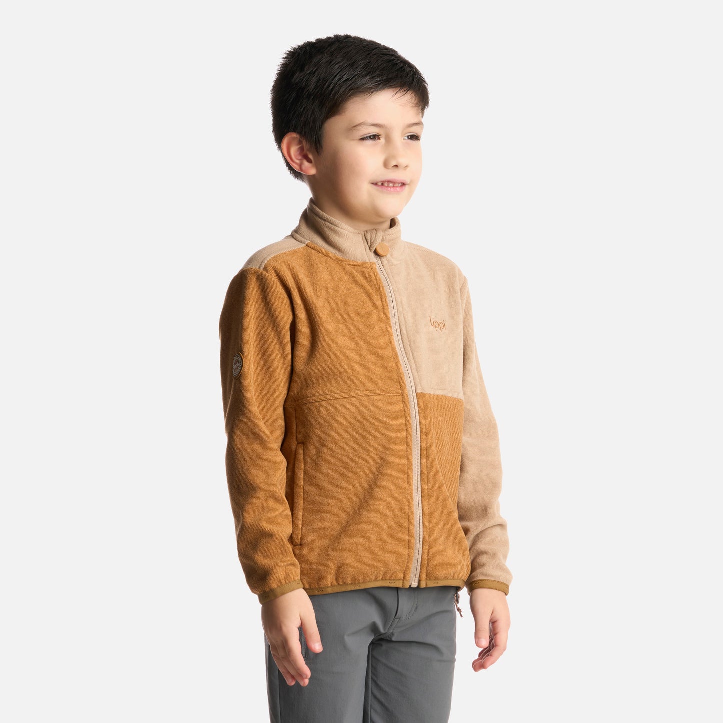 Polerón Niño Stripes Nano-F Full Zip Camel Lippi