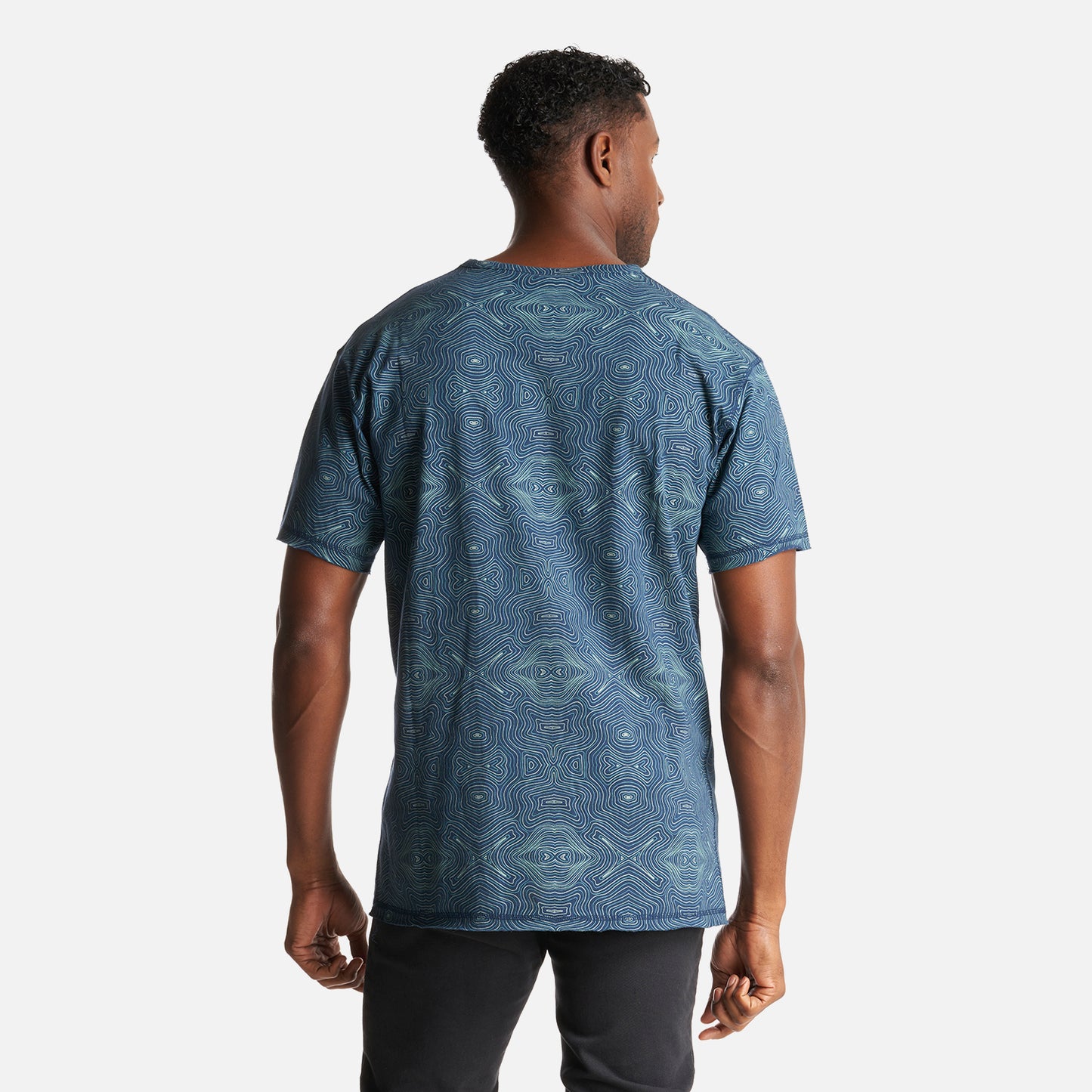 Polera Hombre Bi-Curioso Print Azul Piedra Haka Honu