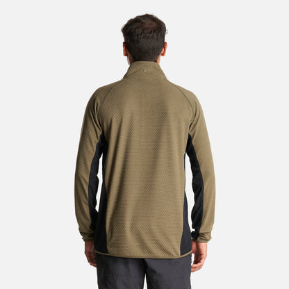 Poleron Hombre Jacaranda Nano-F 1/4 Zip Verde Militar Lippi