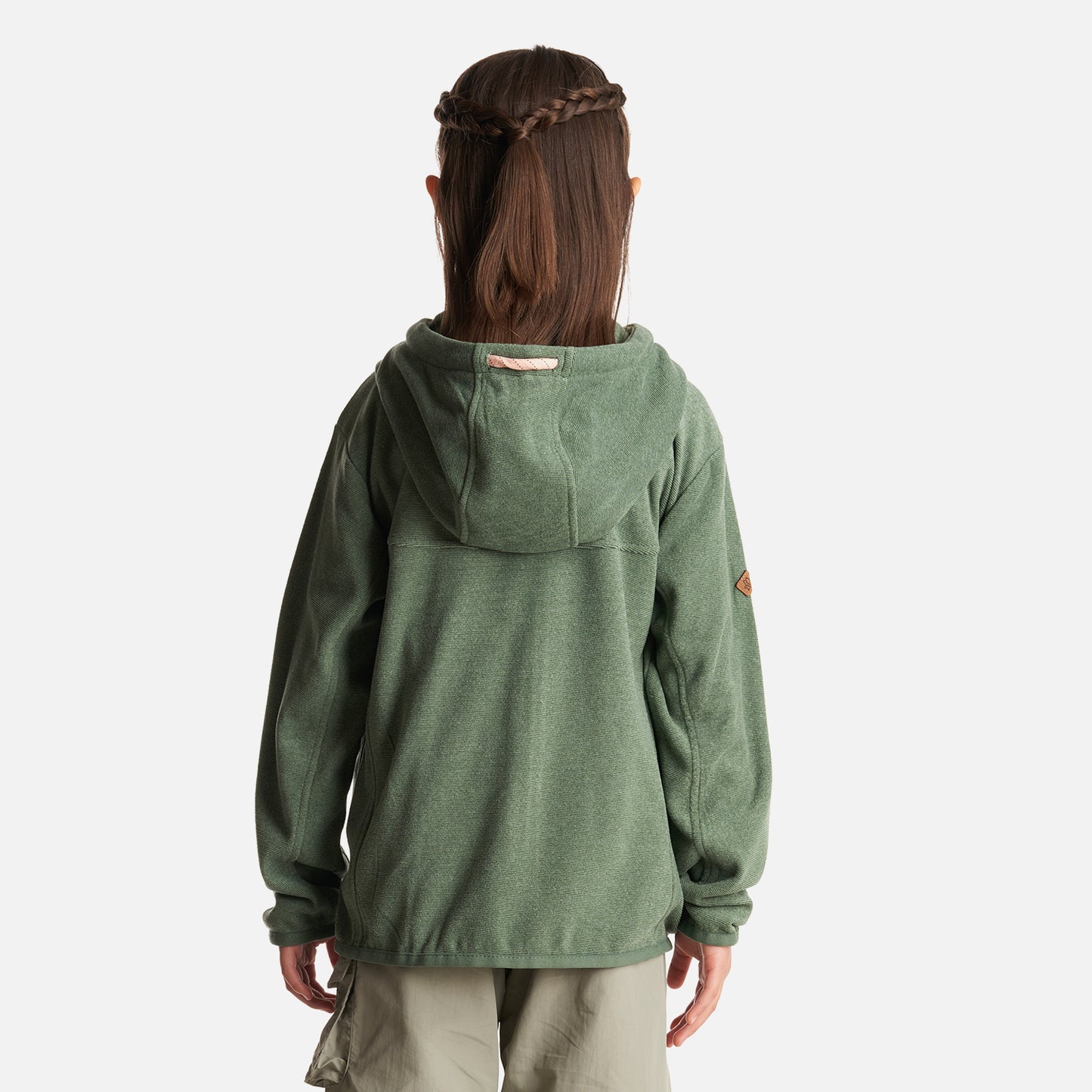 Poleron Niña Stripes Nano-F Full Zip Hoody Verde Botella Lippi