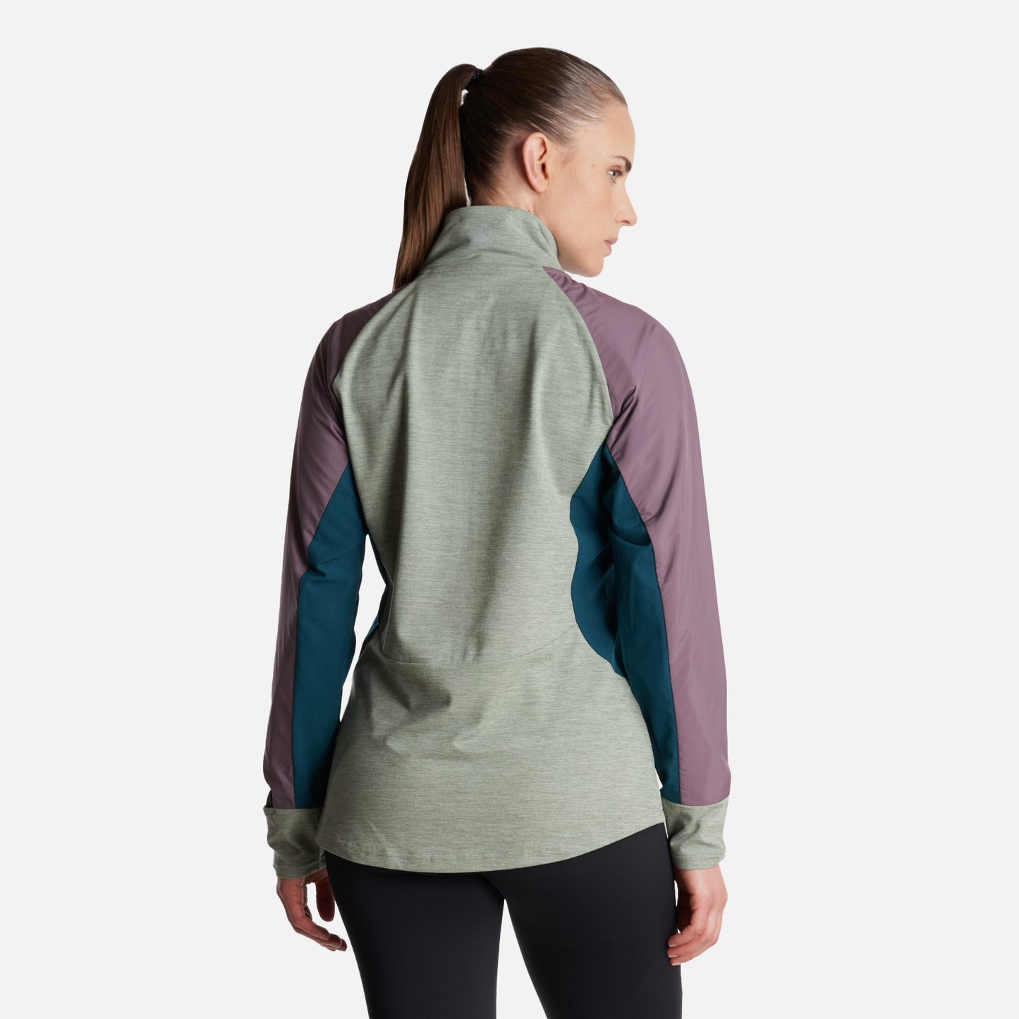 Poleron Mujer  Egger 1/4 Zip Melange Jade Lippi