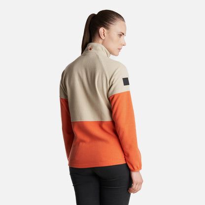 Poleron Mujer  Stripes Nano-F Full Zip Crema Lippi