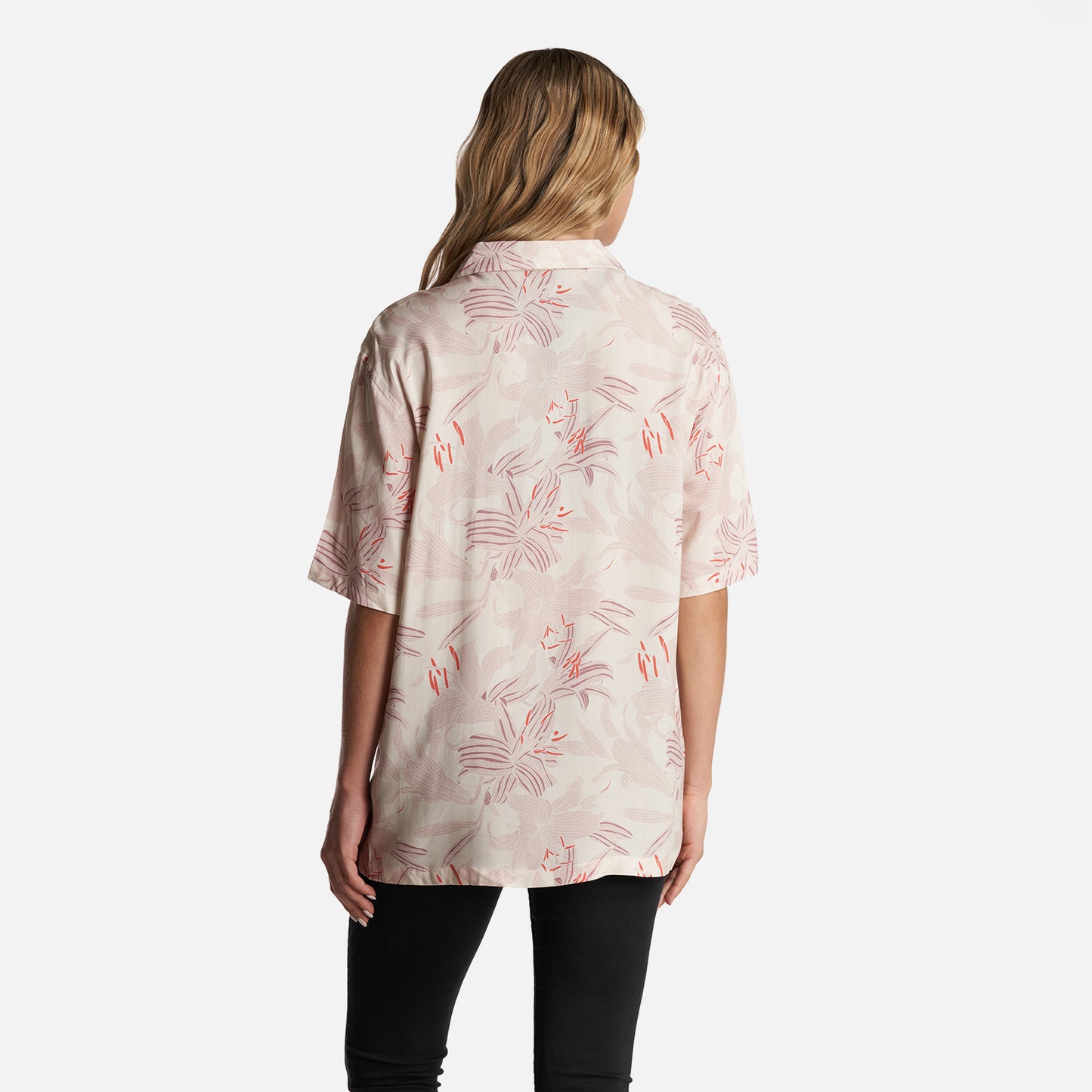 Camisa Mujer Hibiscus Print Beige Haka Honu