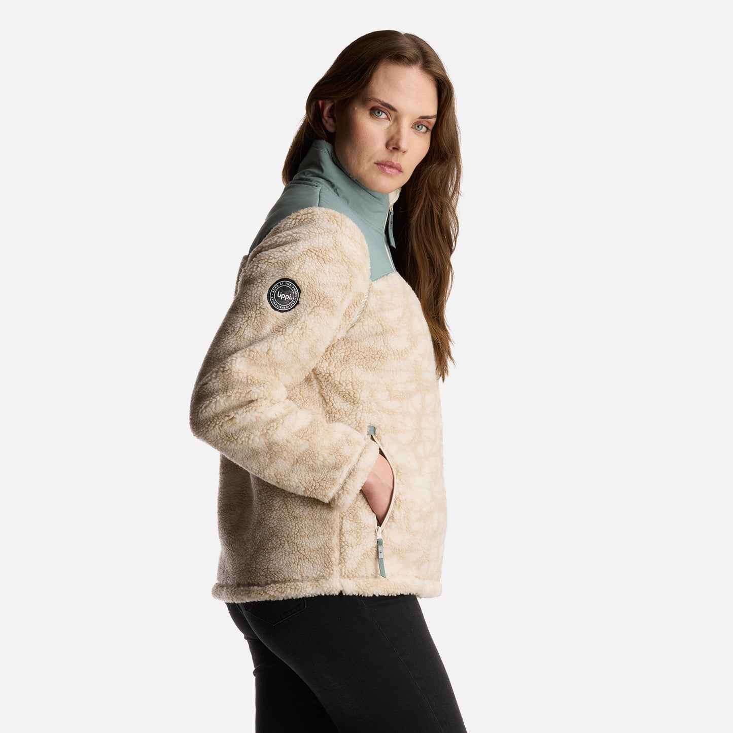 Chaqueta Mujer Glaciar Sherpa Pro Jacket Print Crema Lippi