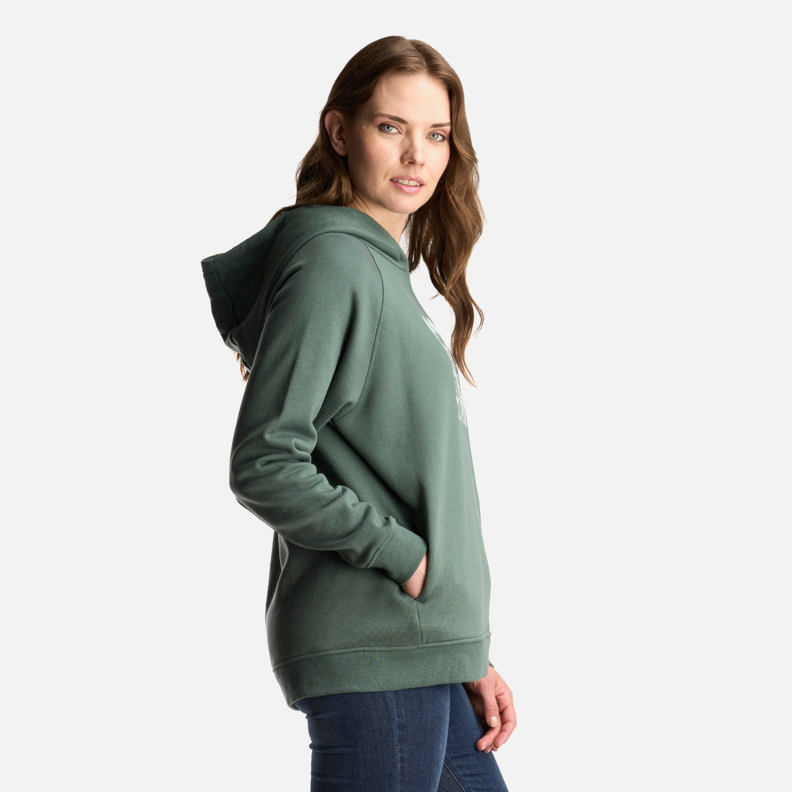 Poleron Mujer Insigne Hoody Sweatshirt Front Print Verde Musgo Lippi