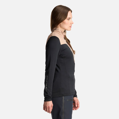 Poleron Mujer Karova Nano F 1/4 Zip Negro Lippi