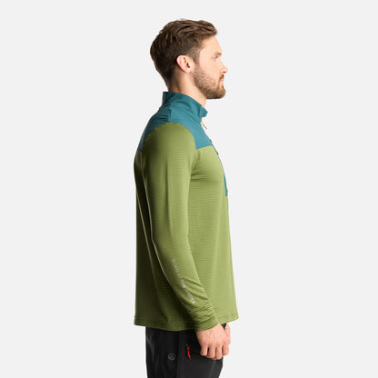 Poleron Hombre Karova Nano F 1/4 Zip Verde Lippi