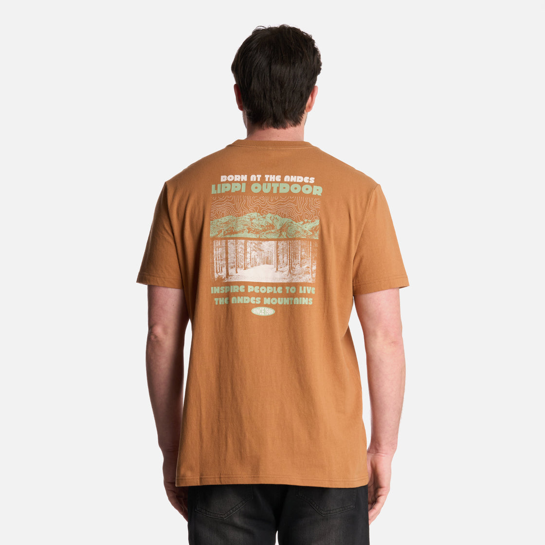 Polera Hombre Andes Mountain T-Shirt Camel Lippi