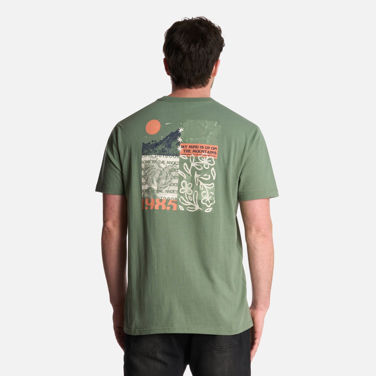 Polera Hombre Up on the Mountain T-Shirt Jade Oscuro Lippi