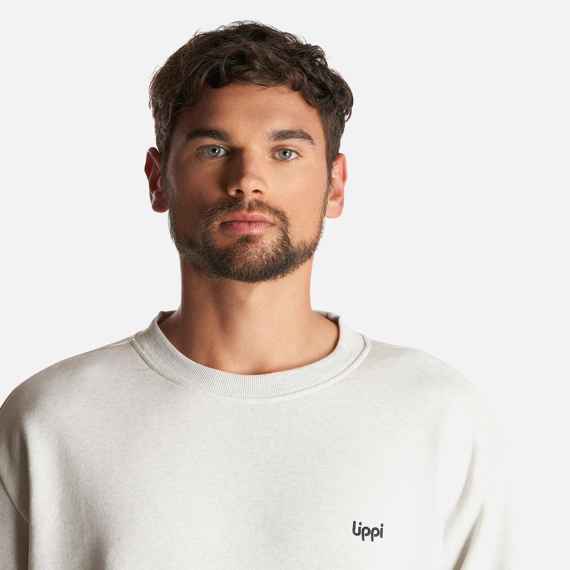 Poleron Hombre Ulmo Crewneck Sweatshirt Melange Gris Claro Lippi