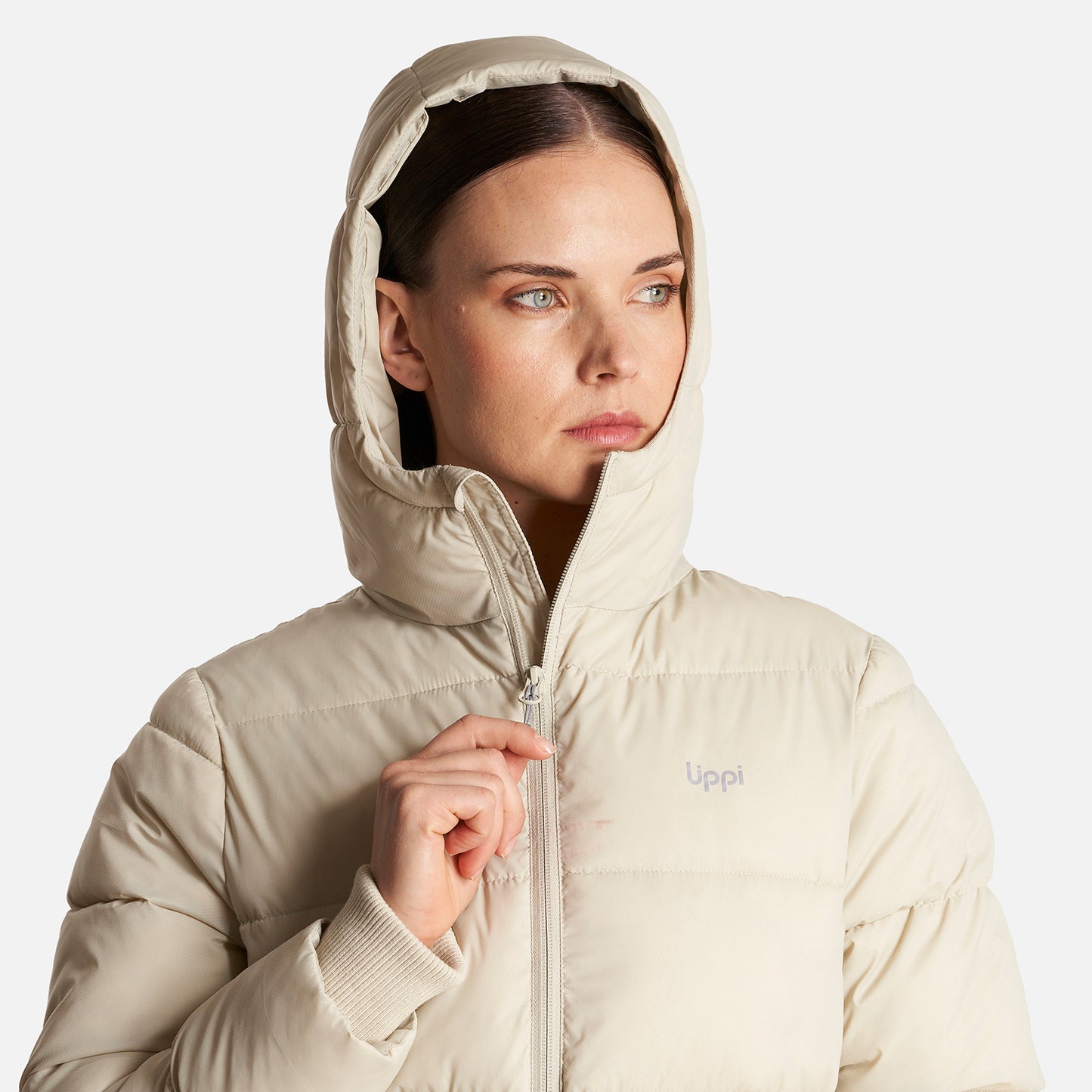 Chaqueta Mujer Long Line Steam Pro Hoody Jacket Crema Lippi