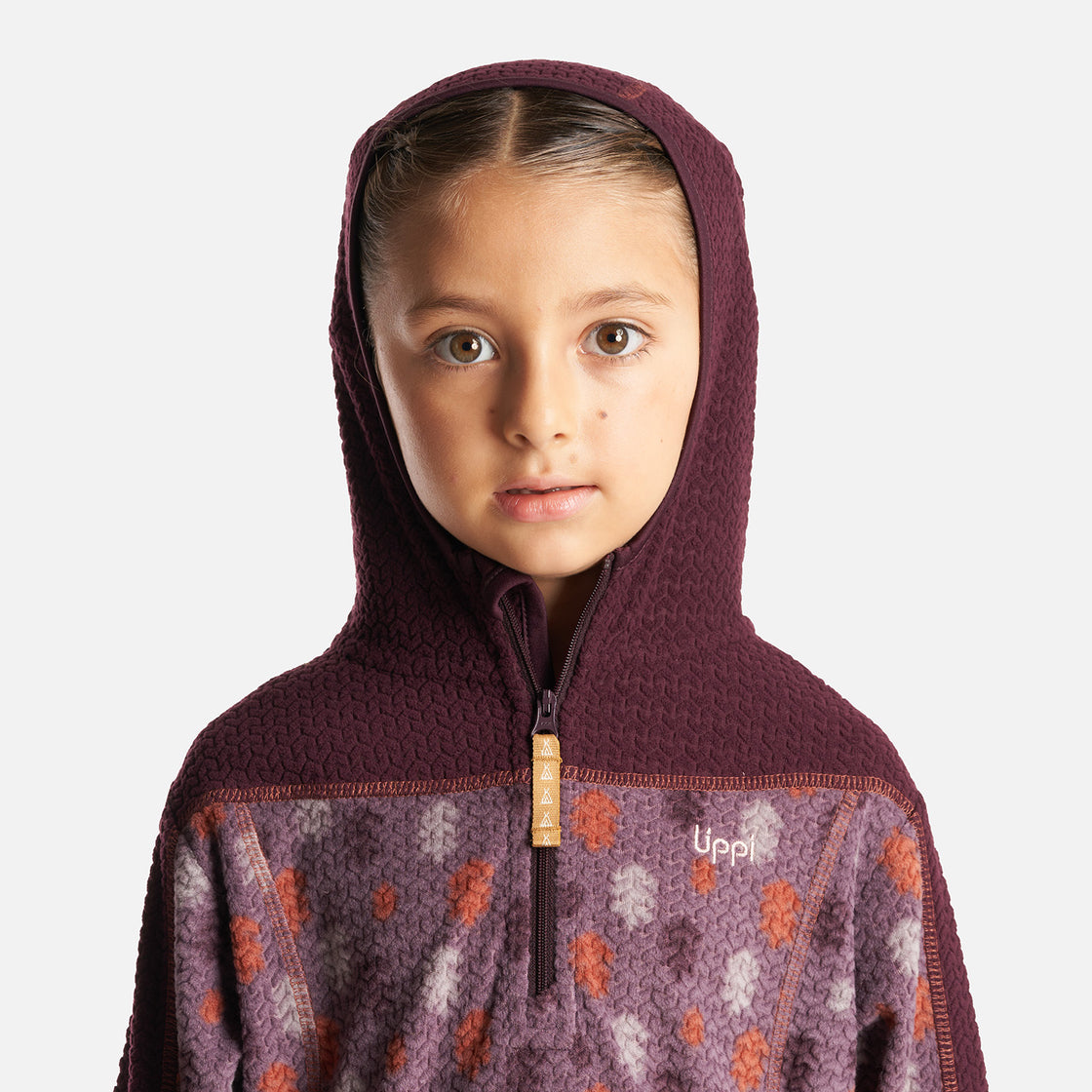 Poleron Niña Saltamontes Nano-F 14 Zip Hoody Print Burdeo Lippi