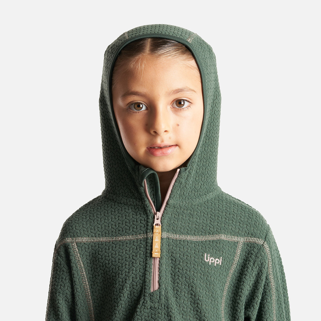 Poleron Niña Saltamontes Nano-F 14 Zip Hoody Verde Botella Lippi