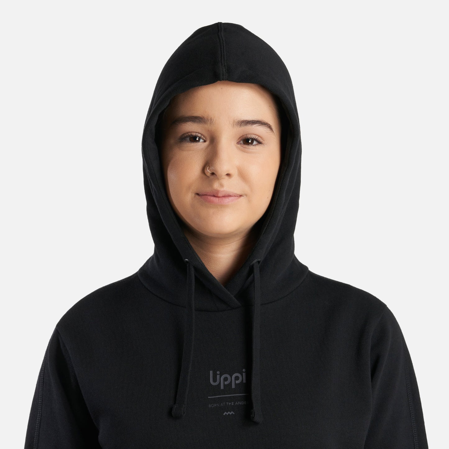 Poleron Teen Girl Ulmo Mid Point Hoody Sweatshirt Negro Lippi