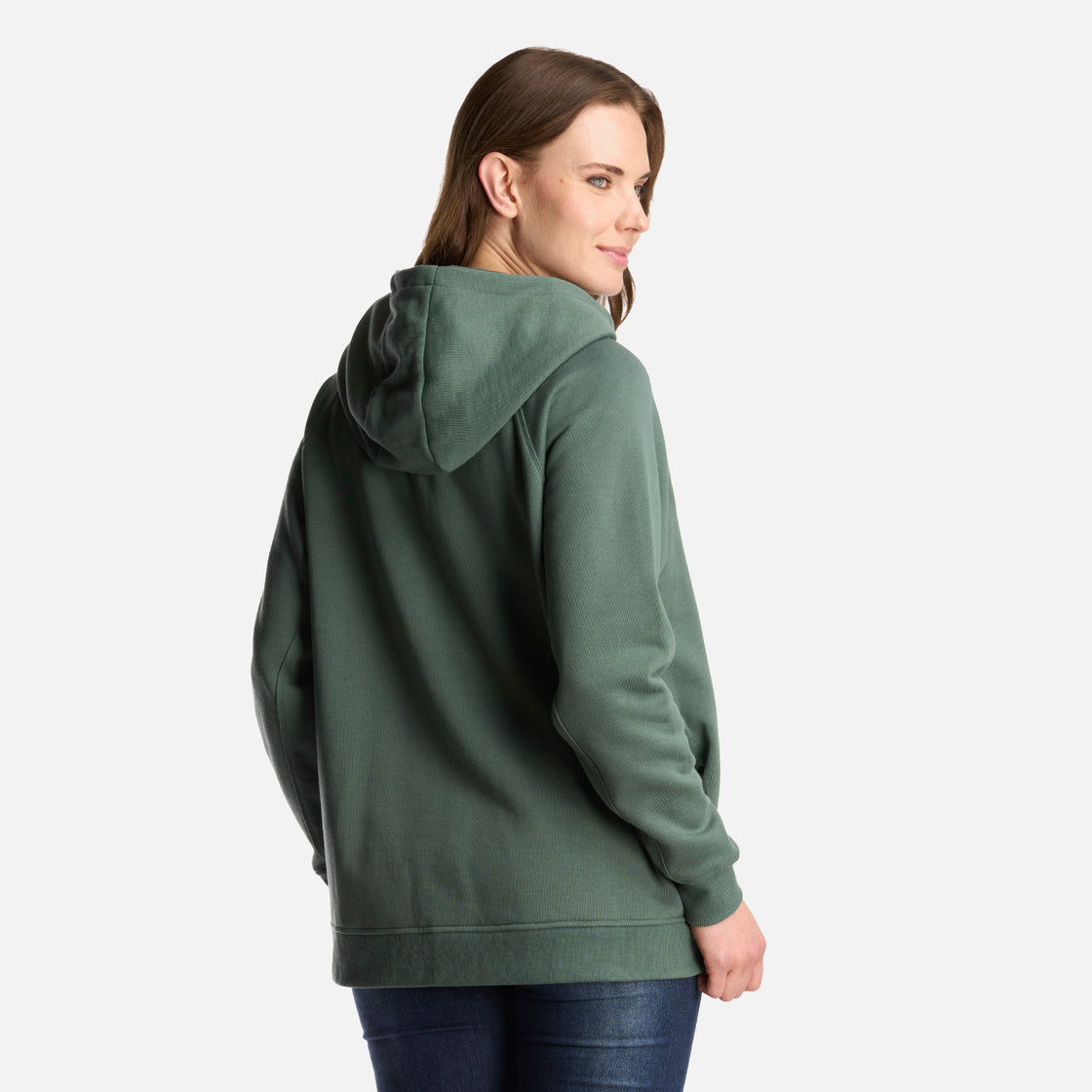 Poleron Mujer Insigne Hoody Sweatshirt Front Print Verde Musgo Lippi