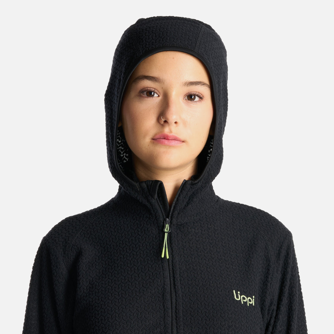 Poleron Teen Girl Mild Nano-F 14 Zip Hoody Negro Lippi