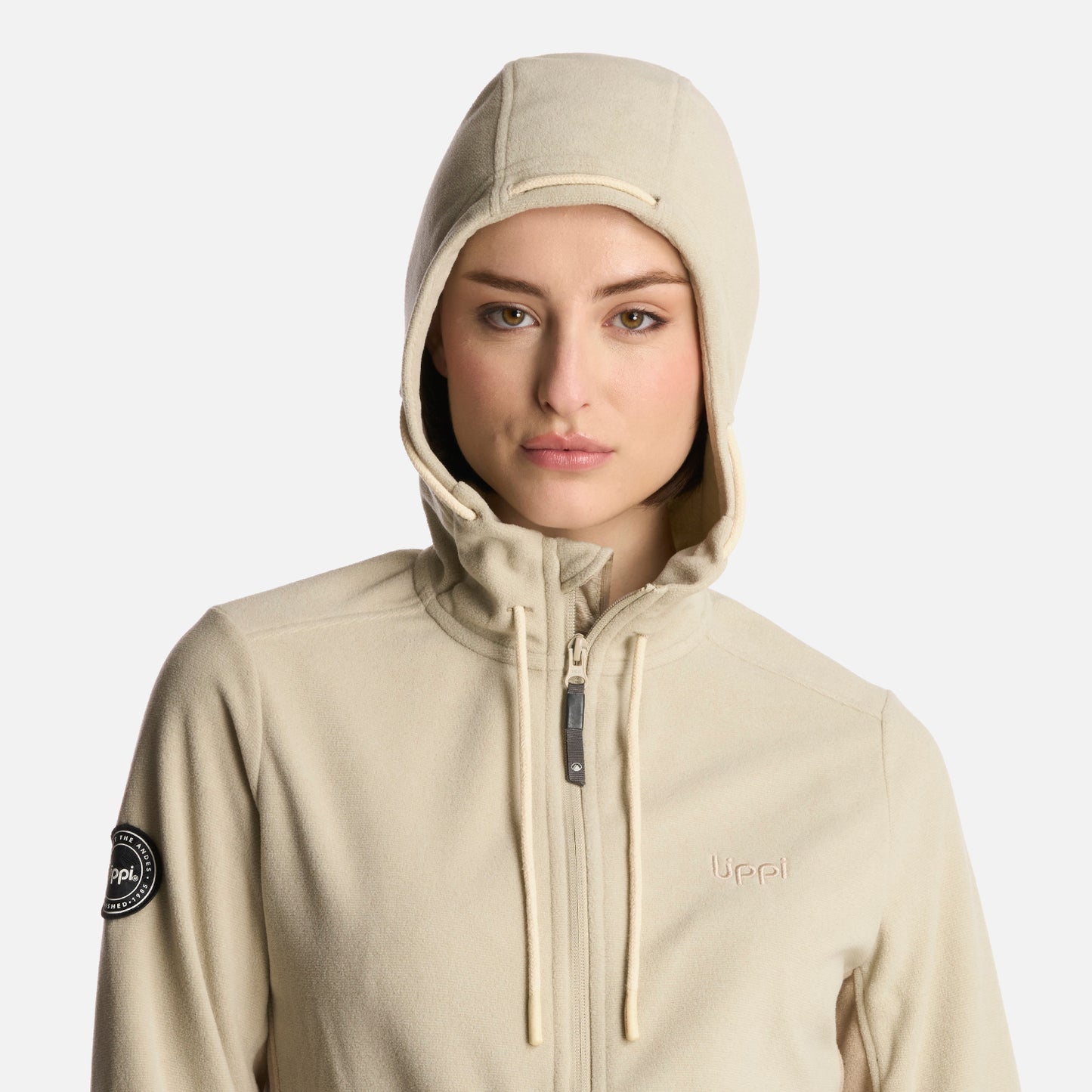 Polerón Mujer Stripes Nano-F Full Zip Hoody Beige Lippi