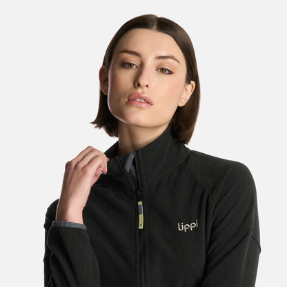 Polerón Mujer Stripes Nano-F Full Zip Negro Lippi