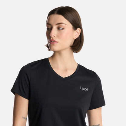 Polera Mujer Core V-Neck Q-Dry T-Shirt Negro Lippi